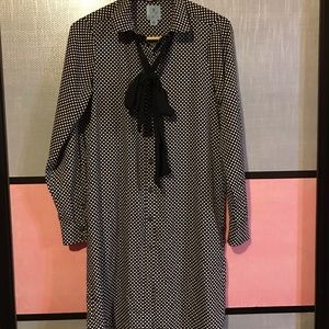 Cece black and white Polk a dot dress!
